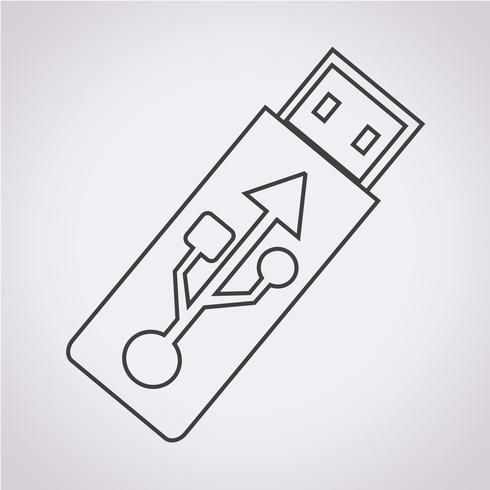 Icono de unidad flash USB vector