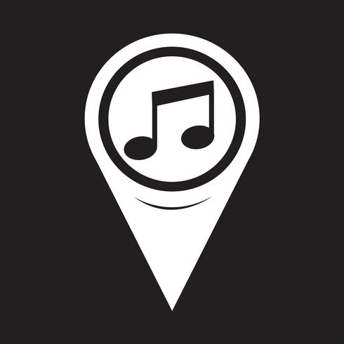 Map Pointer Music Note Icon vector