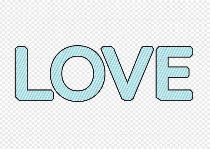 LOVE Font Type for Valentines day card vector
