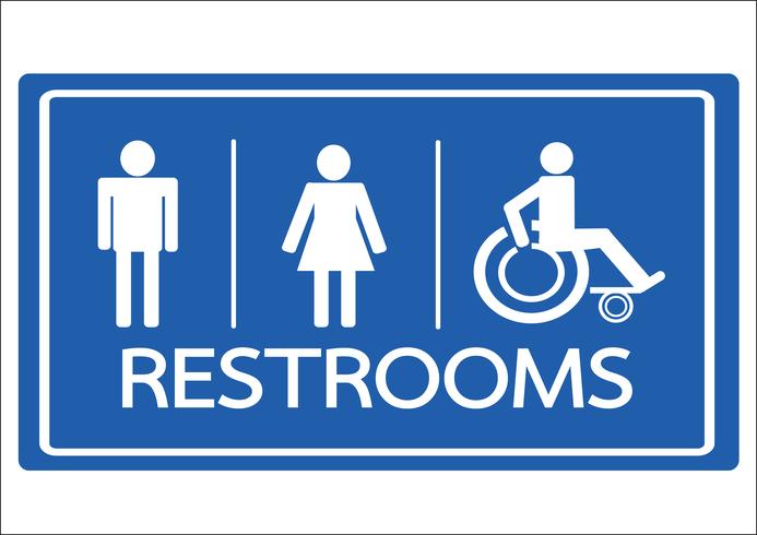 Restroom Symbol Male  Female and Wheelchair Handicap Icon vector