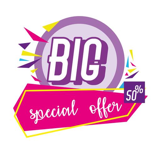 Big sale memphis style poster vector