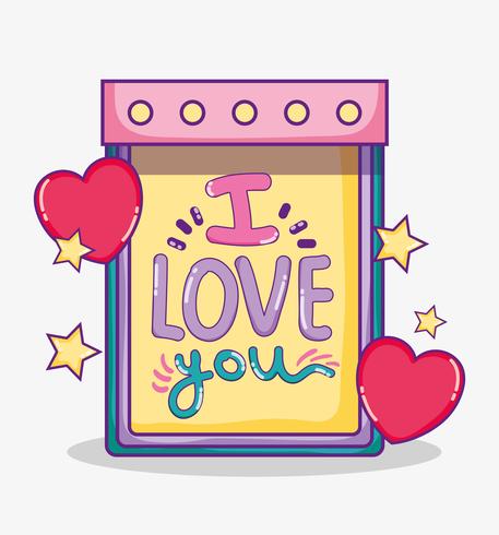 I love you card vector