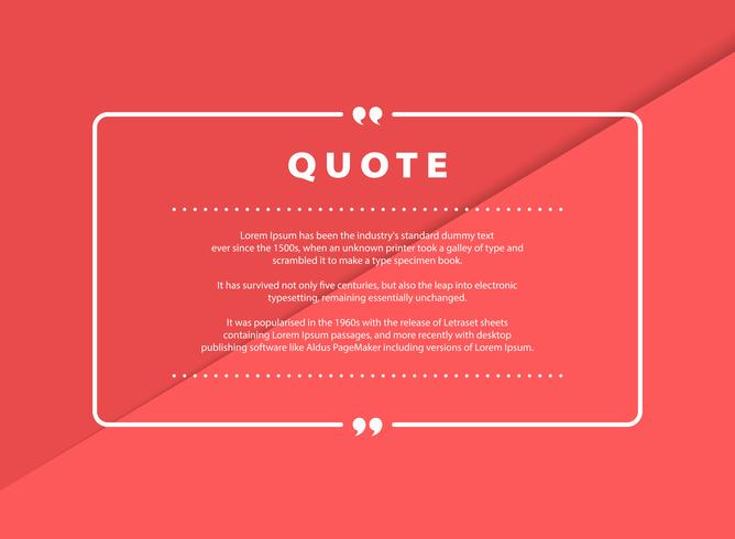 Abstract pink paper cut quote vector design for speech text copy template design. vector eps10