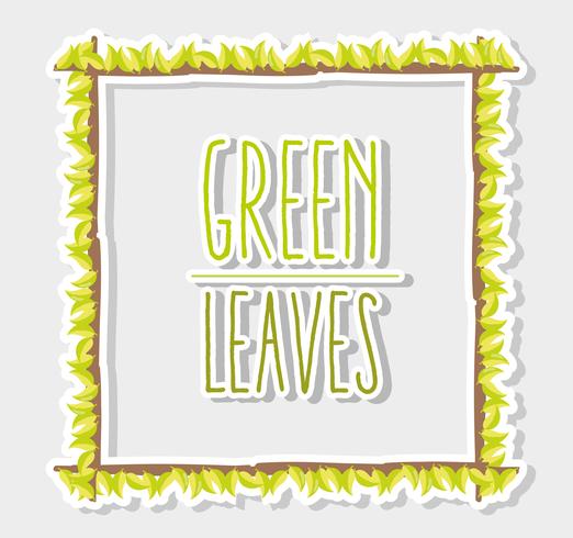 Green leaves frame vector