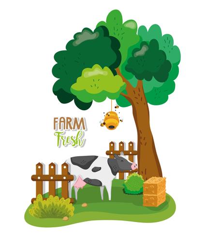 Granja de dibujos animados frescos vector