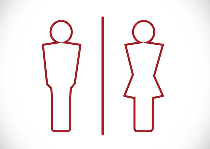 Icono de baño y pictograma hombre mujer signo vector
