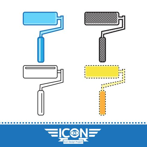 paint roller icon vector