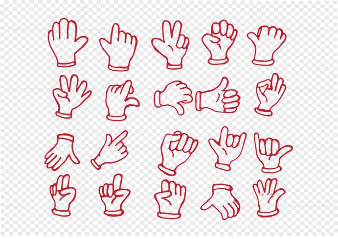 Cartoon hand gloved , illustration of various hands vector