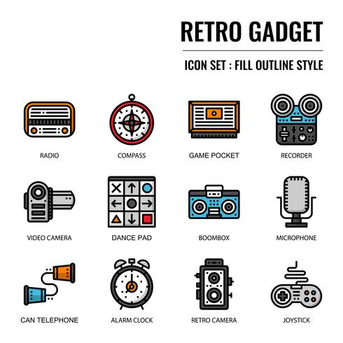 icono de gadget retro vector