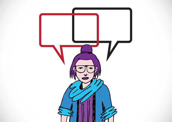 People thinking and peoples talking with dialog speech bubbles