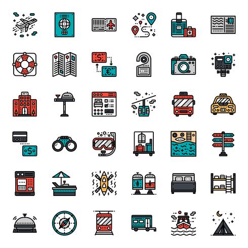 travel filled outline icon vector