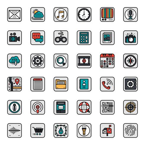 Mobile Application outline icon vector