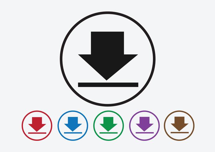 Icono de descarga y botón de símbolo de carga vector