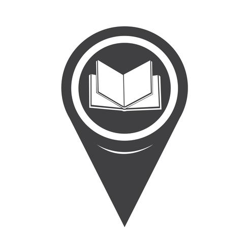 Mapa de puntero icono de libro vector