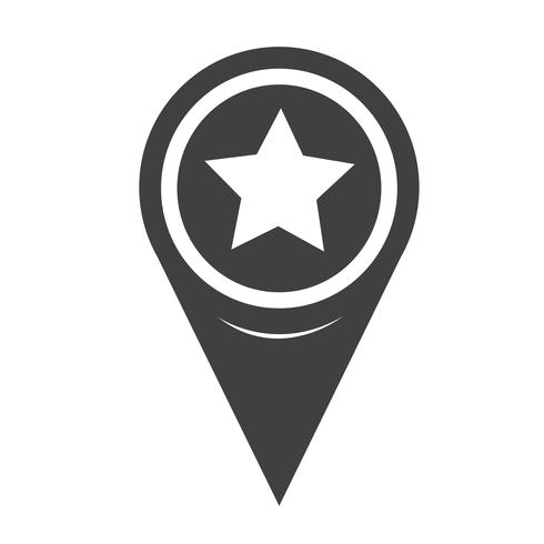 Map pointer star icon vector