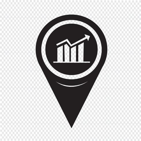 Map Pointer Graph Icon vector