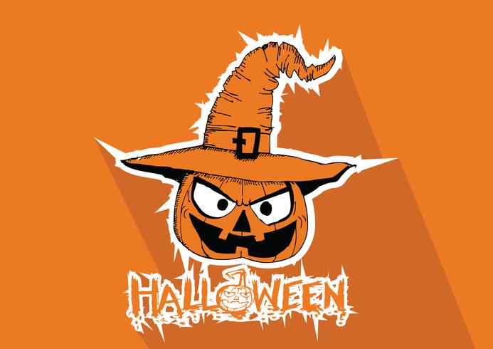 Tarjeta de halloween con calabaza vector