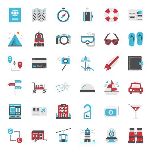 icono plano de viaje vector