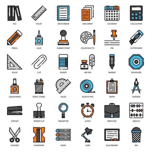Stationary filled outline icon vector