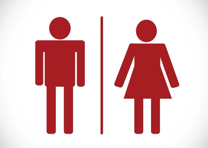 Icono de baño y pictograma hombre mujer signo vector