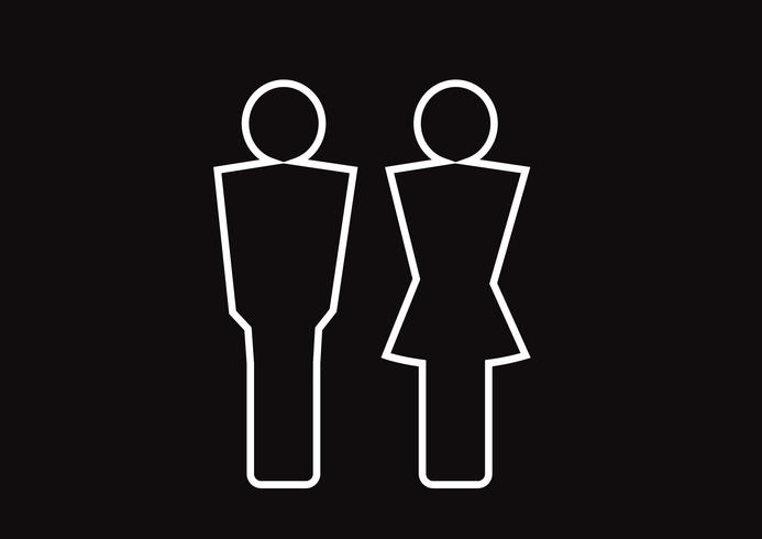 Toilet Sign Toilet Door Man & Woman Symbol Blush Hex Design Bathroom Sign