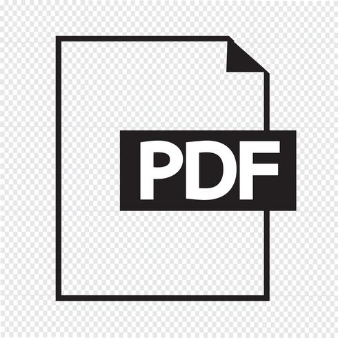 Icono de PDF símbolo de signo vector