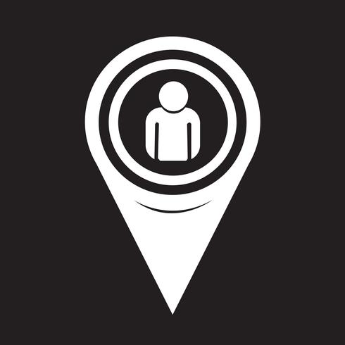 Icono de persona puntero del mapa vector