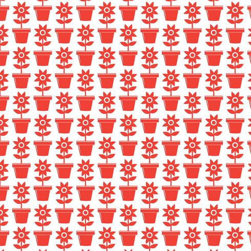 Pattern background Flower Pot Icon vector