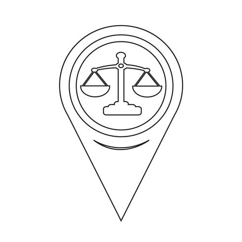 Map Pointer Scales Of Justice Icon vector