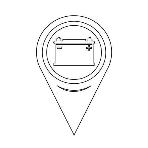 Map Pointer Car Battery Icon vector