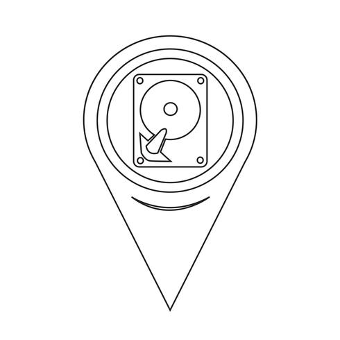 Icono del disco duro del puntero del mapa vector