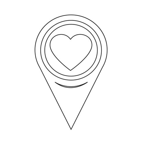 Map Pointer Heart Icon vector