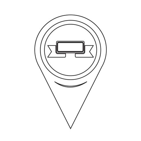 Map Pointer Ribbon Icon vector