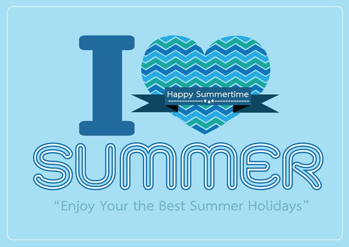 I love Summer concept  idea design card vector