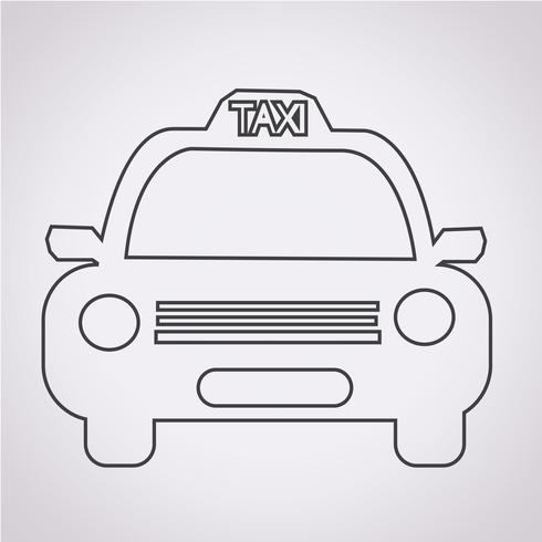 Icono de taxi de coche vector