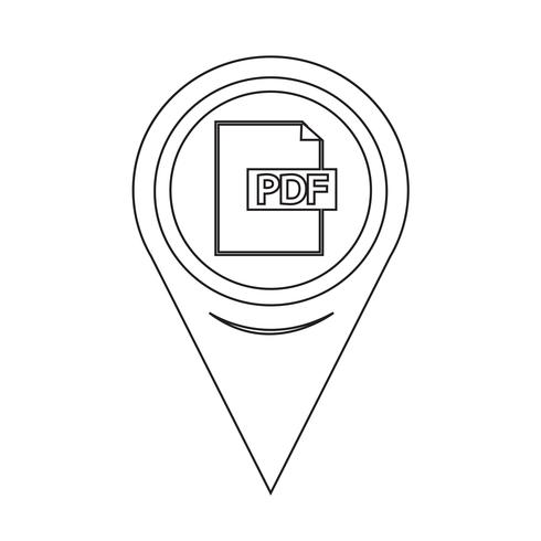 Mapa del puntero PDF Icon vector