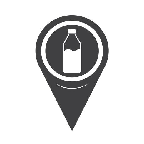 Icono de botella de puntero de mapa vector