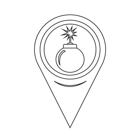 Map Pointer Bomb Icon vector