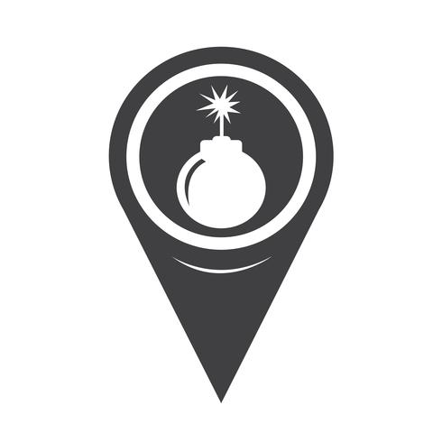 Map Pointer Bomb Icon vector