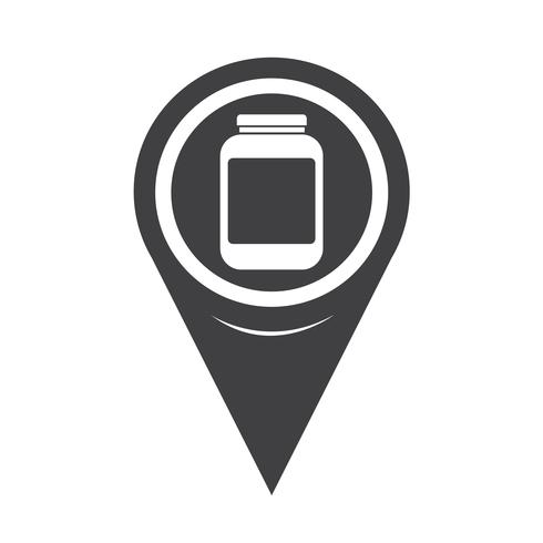 Map Pointer Jar Icon vector