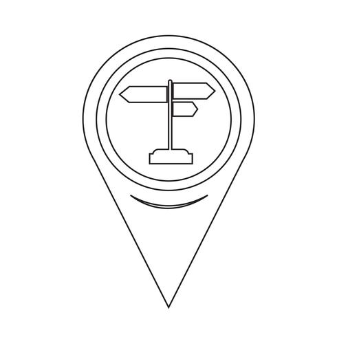Map Pointer Signpost Icon vector