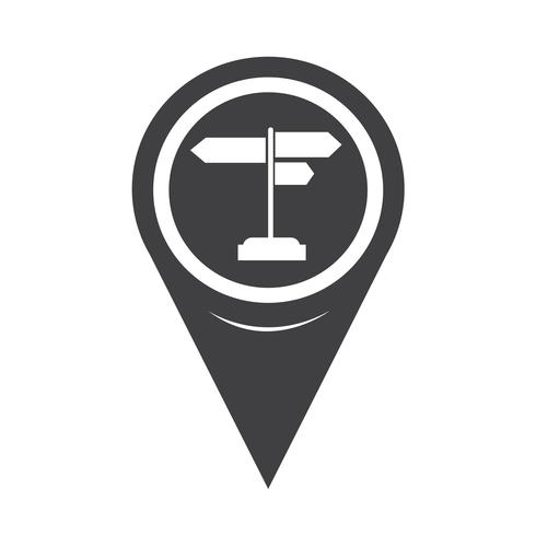 Mapa de puntero icono de poste indicador vector
