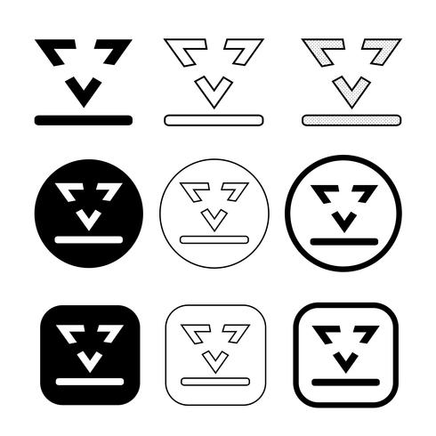 conjunto de icono de descarga de signo simple vector
