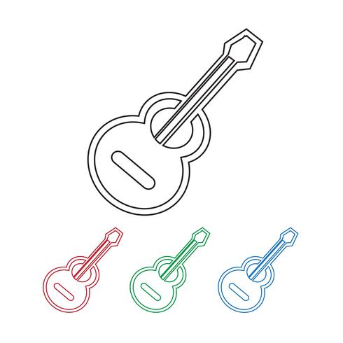 icono de guitarra acústica vector