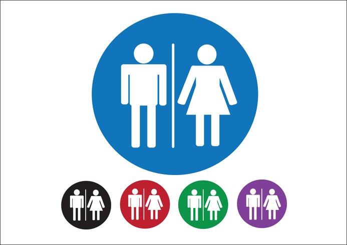 Pictogram Man Woman Sign icons, toilet sign or restroom icon