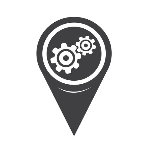 Map Pointer Gear icon vector