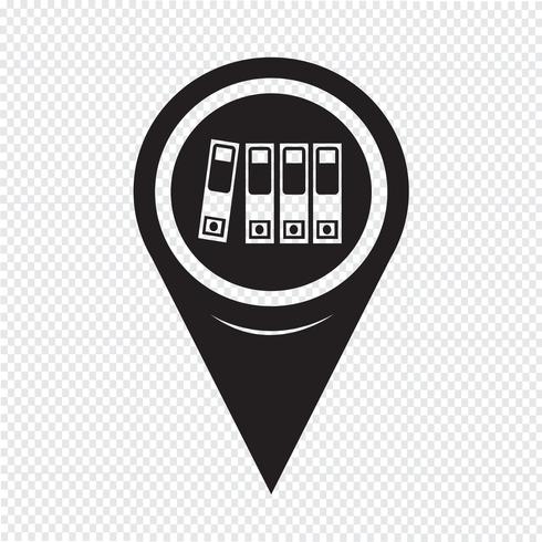 Icono de carpeta de puntero de mapa vector