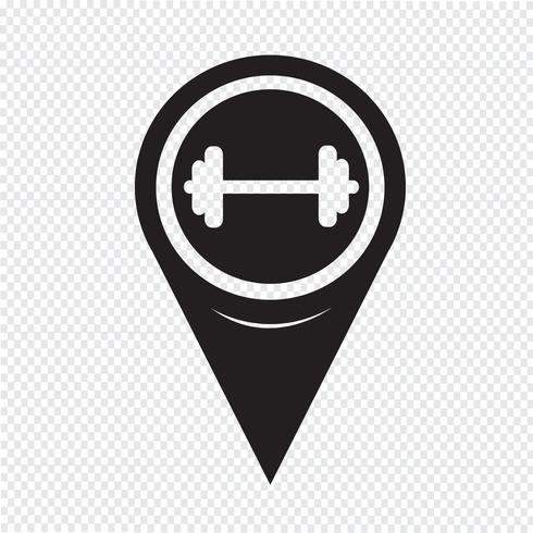 Map Pointer Dumbbell Icon vector