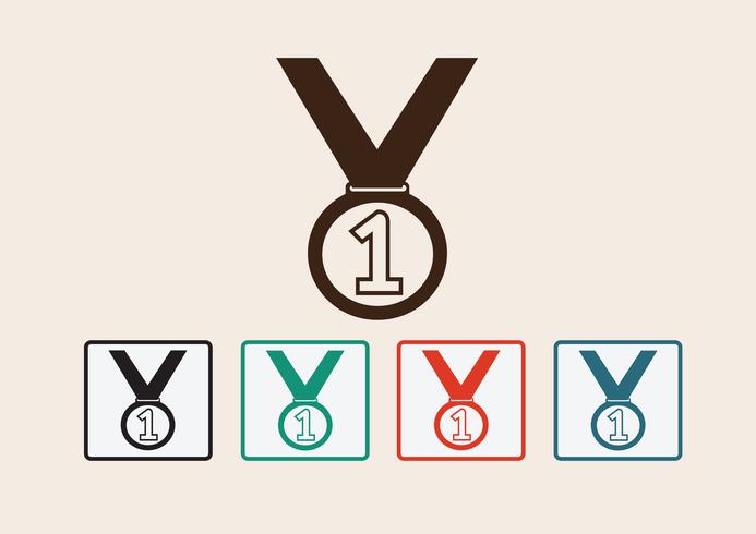 Medal icons set vector