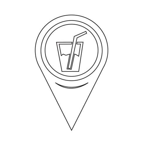 Mapa de icono de bebida puntero vector